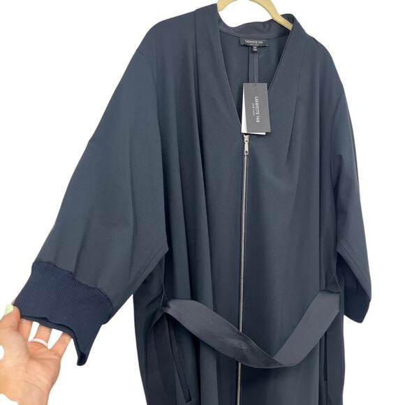 LAFAYETTE 148 NEW YORK Jacket Black Pockets Lightweight Pockets Belted 2X NEW - Picture 5 of 15